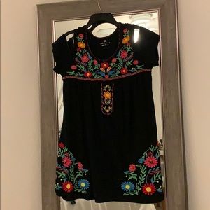 Embroidered Fiesta Dress/ Mexican Style Dress